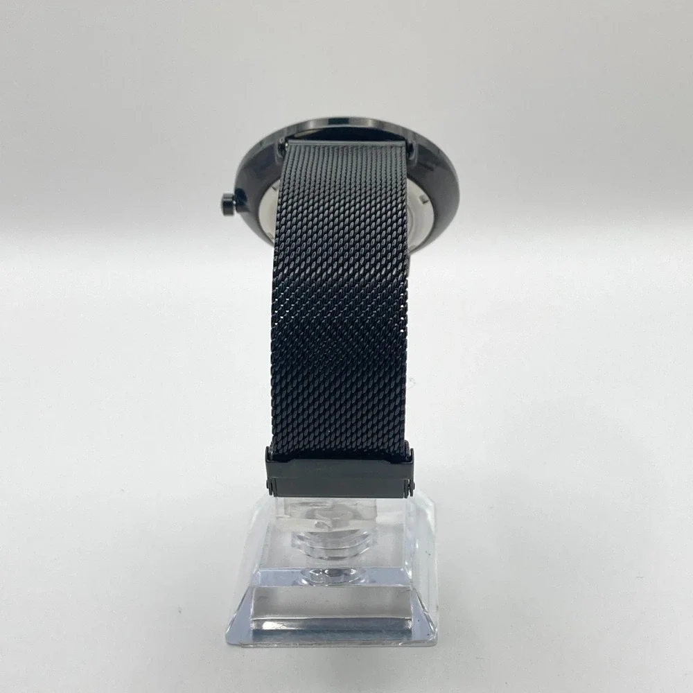 Hannah Martin Men's Watch 40mm Blackout Small Seconds Mesh Band New Battery